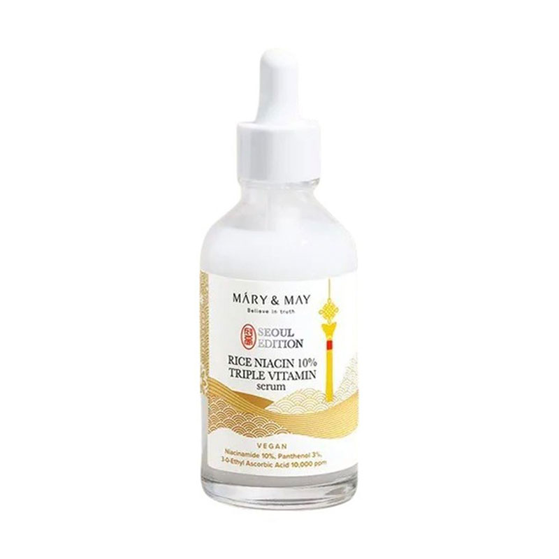 Освітлювальна сироватка для обличчя Mary &amp; May Rice Niacin 10% Triple Vitamin Serum з ніацинамідом та рисом, 80 мл